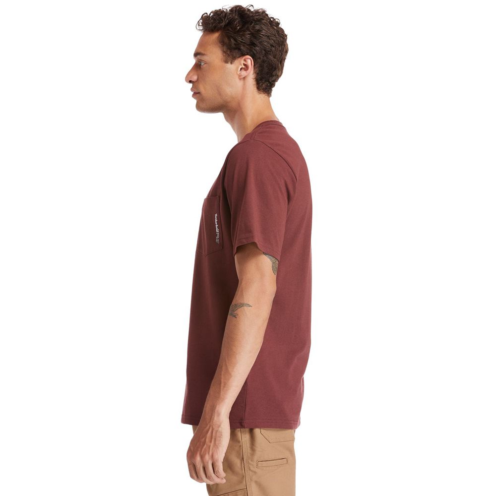 Camisetas Masculino - Timberland Pro® Short Sleeve Base Plate Wicking - HLNXU6874 - Bordeaux